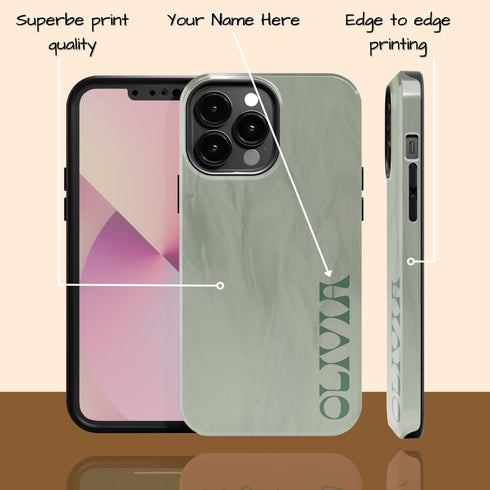 Neutral Earth Tones Custom Name iPhone Case